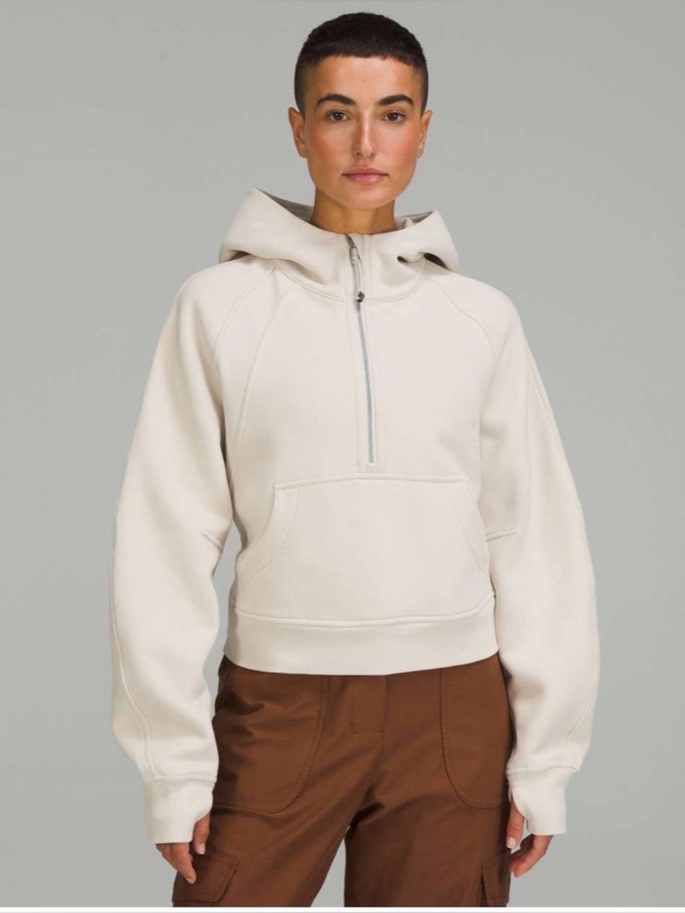 Lululemon Scuba Oversized Half Zip Hoodie - Natural Ivory